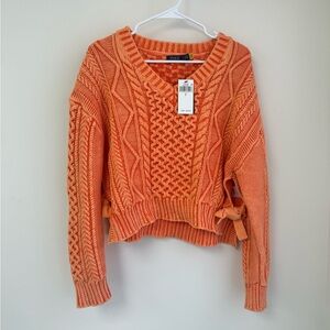 Polo by Ralph Lauren Orange Cable Knit Sweater